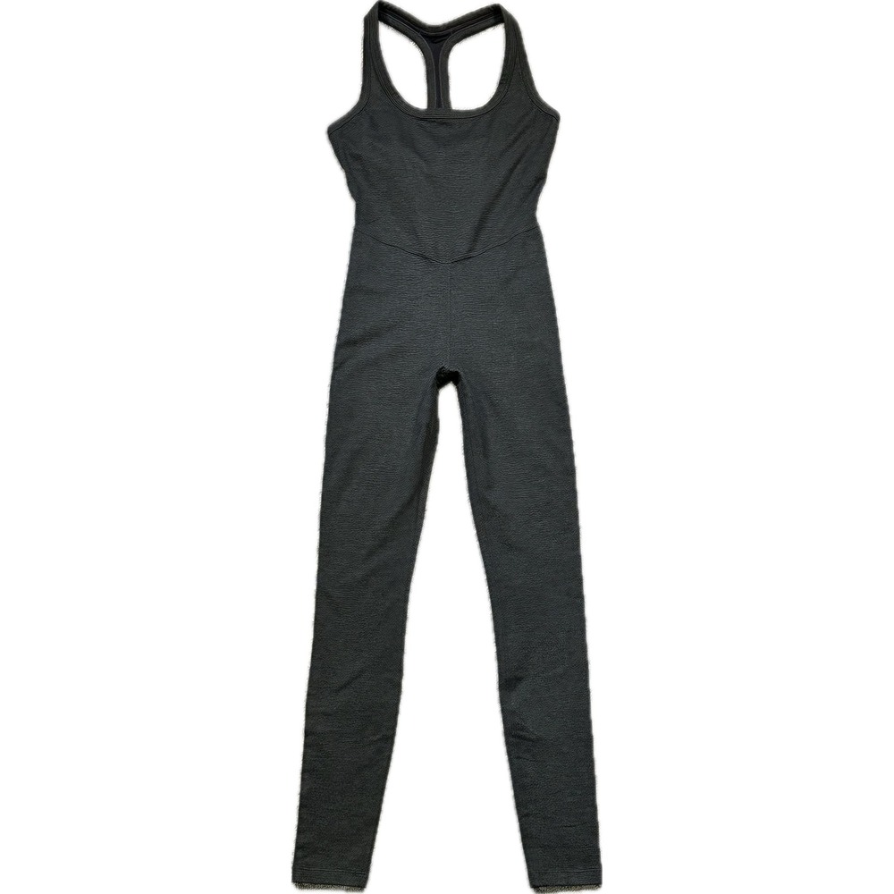 prAna Jumpsuit Racerback Shelf Bra XS Charcoal Gray Heather Active Yoga Bdyuit